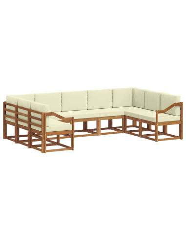 Set di divani con cuscino 9 pcs Naturale e Crema