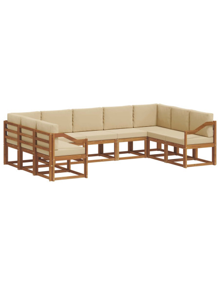 Set di divani con cuscino 9 pcs Naturale e Beige