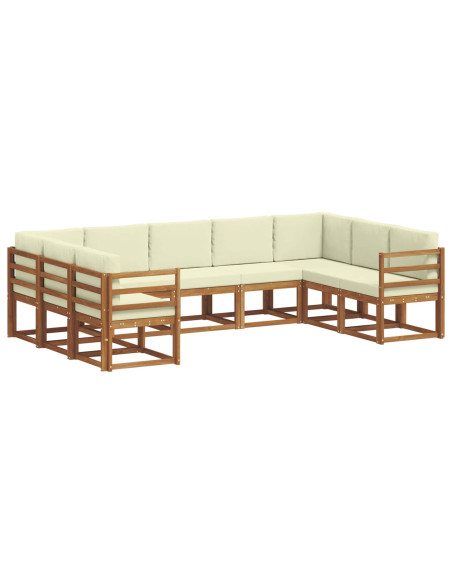 Set di divani con cuscino 9 pcs Naturale e Crema