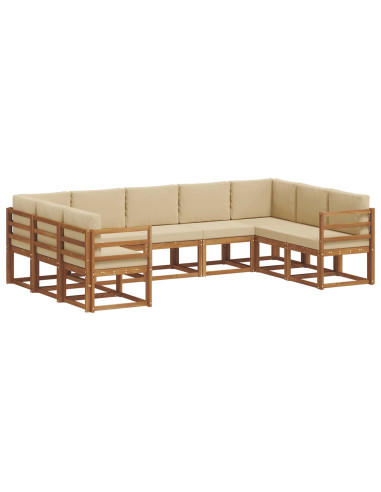 Set di divani con cuscino 9 pcs Naturale e Beige