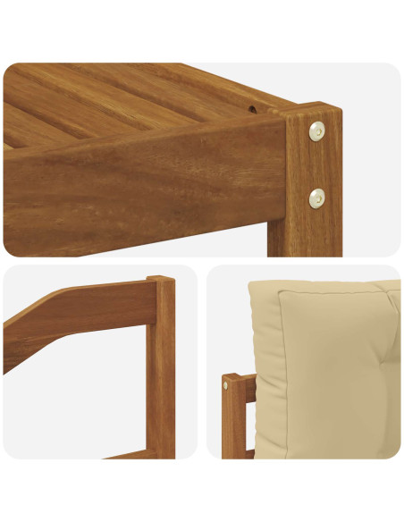 Set di divani da esterno con cuscino 5 pcs Naturale e Beige