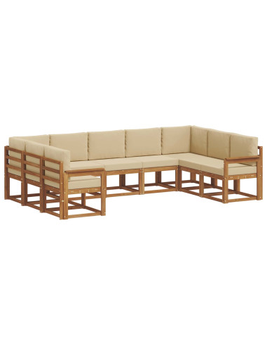 Set di divani con cuscino 9 pcs Naturale e Beige