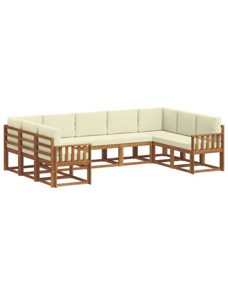 Set di divani con cuscino 9 pcs Naturale e Crema