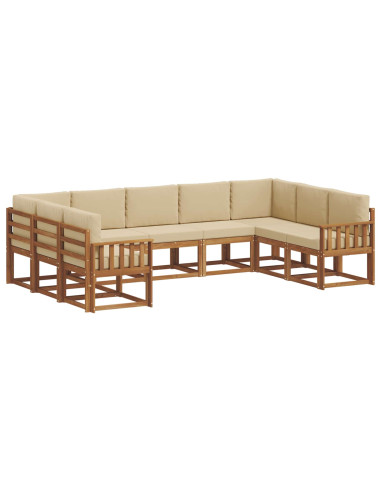 Set di divani con cuscino 9 pcs Naturale e Beige