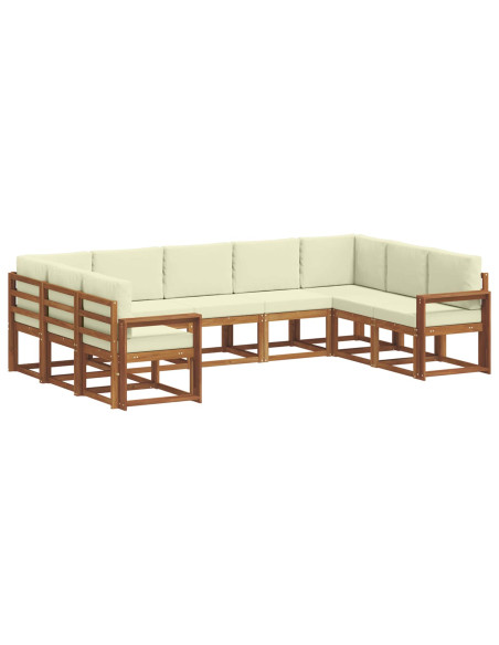 Set di divani con cuscino 9 pcs Naturale e Crema