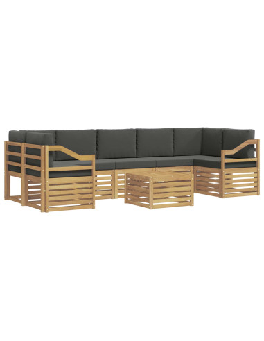 Set di divani da esterno 8 pcs Bianco e Antracite Poliestere