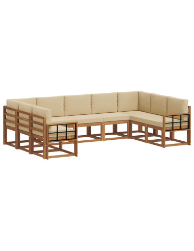 Set di divani con cuscino 9 pcs Naturale e Beige