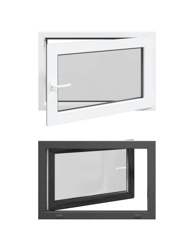 Finestra per Soffitta RISOR Antracite 80 x 70 cm PVC e Vetro