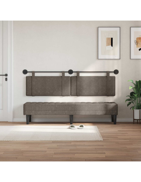 Testata appesa Tinta unita Grigio 190 x 55 x 5 cm PU Antico