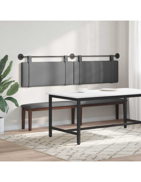 Testata appesa Tinta unita Grigio scuro 210 x 55 x 5 cm Tessuto