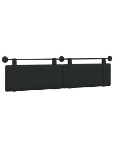Testata appesa Montaggio a parete Nero 210 x 55 x 5 cm Tessuto 2