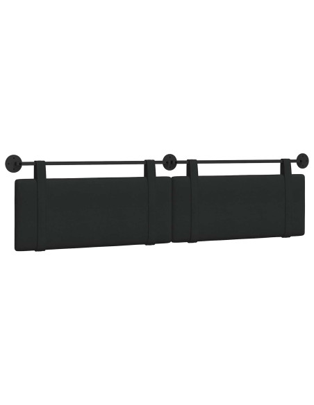 Testata appesa Montaggio a parete Nero 210 x 55 x 5 cm Tessuto