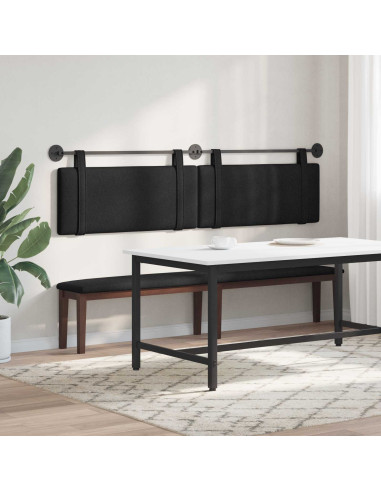 Testata appesa Montaggio a parete Nero 210 x 55 x 5 cm Tessuto