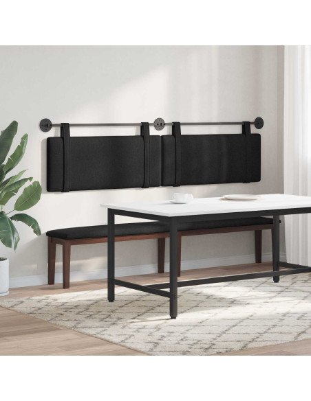 Testata appesa Montaggio a parete Nero 210 x 55 x 5 cm Tessuto