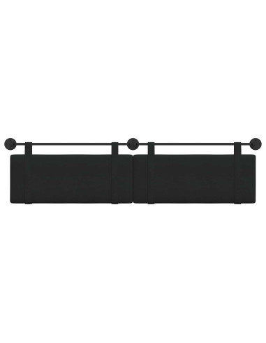Testata appesa Montaggio a parete Nero 210 x 55 x 5 cm Tessuto