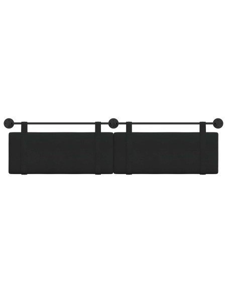 Testata appesa Montaggio a parete Nero 210 x 55 x 5 cm Tessuto