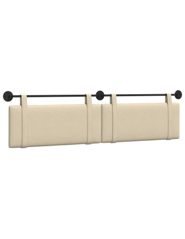 Testata appesa Montaggio a parete Crema 210 x 55 x 5 cm Tessuto