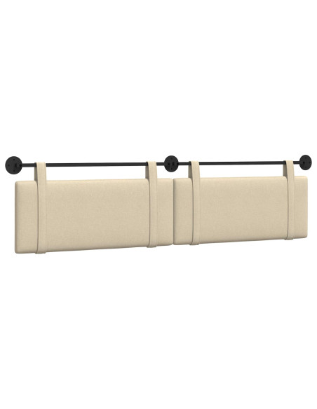 Testata appesa Montaggio a parete Crema 210 x 55 x 5 cm Tessuto