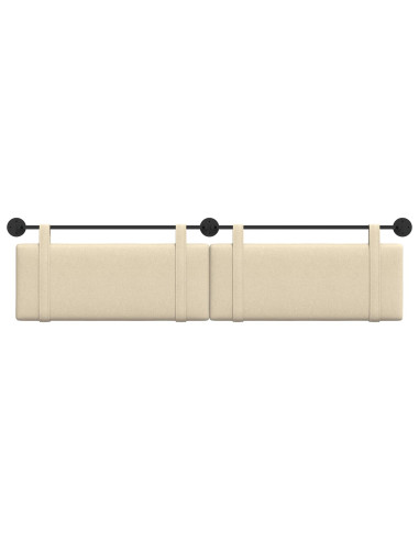 Testata appesa Montaggio a parete Crema 210 x 55 x 5 cm Tessuto