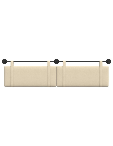 Testata appesa Montaggio a parete Crema 210 x 55 x 5 cm Tessuto