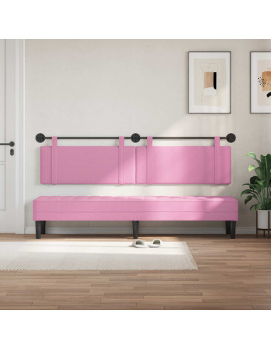 Testata appesa Montaggio a parete Rosa 210 x 55 x 5 cm Tessuto