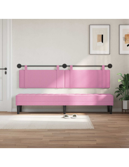Testata appesa Montaggio a parete Rosa 210 x 55 x 5 cm Tessuto
