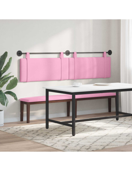 Testata appesa Montaggio a parete Rosa 210 x 55 x 5 cm Tessuto