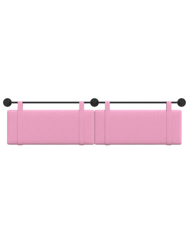 Testata appesa Montaggio a parete Rosa 210 x 55 x 5 cm Tessuto