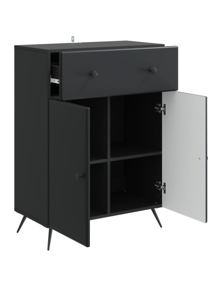 Credenza Nero 66 x 34,5 x 90 cm Legno ingegnerizzato