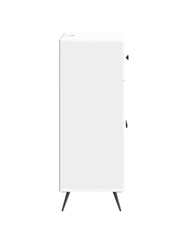 Credenza Bianco Lucido 66 x 34,5 x 90 cm Legno ingegnerizzato