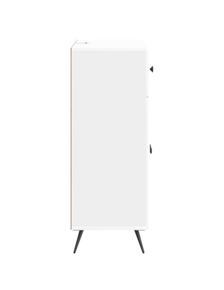 Credenza Bianco Lucido 66 x 34,5 x 90 cm Legno ingegnerizzato