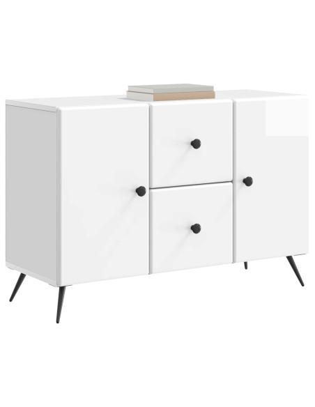 Credenza Bianco Lucido 89 x 34,5 x 60 cm Legno ingegnerizzato
