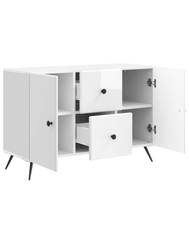 Credenza Bianco Lucido 89 x 34,5 x 60 cm Legno ingegnerizzato