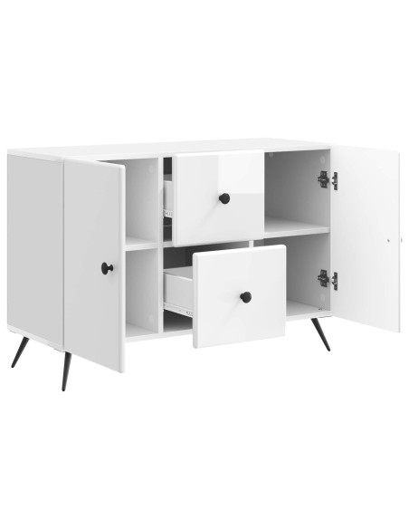 Credenza Bianco Lucido 89 x 34,5 x 60 cm Legno ingegnerizzato