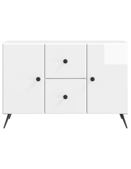 Credenza Bianco Lucido 89 x 34,5 x 60 cm Legno ingegnerizzato