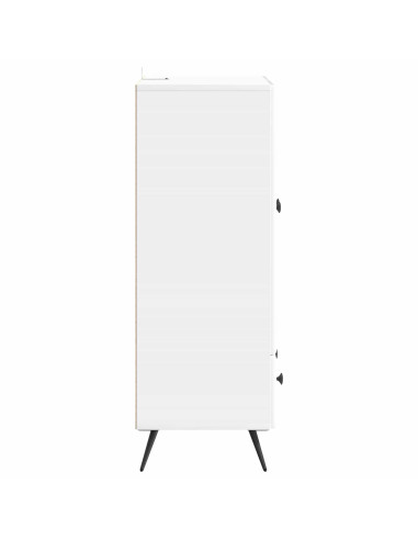 Credenza Bianco Lucido 66 x 34,5 x 95 cm Legno ingegnerizzato