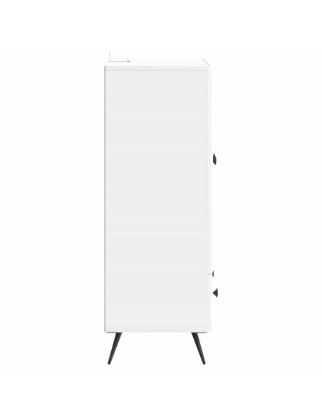 Credenza Bianco Lucido 66 x 34,5 x 95 cm Legno ingegnerizzato