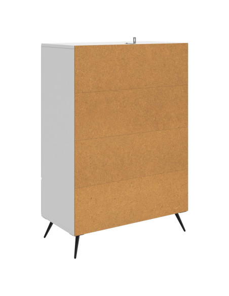 Credenza Bianco Lucido 66 x 34,5 x 95 cm Legno ingegnerizzato