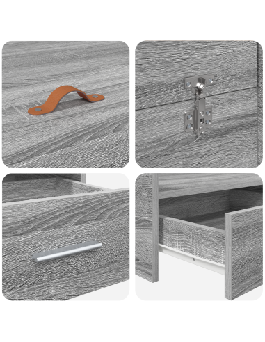 Struttura letto con contenitore Grigio Sonoma 140 x 200 cm