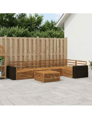 Set di divani da esterno 6 pcs Naturale 79 x 79 x 37 cm