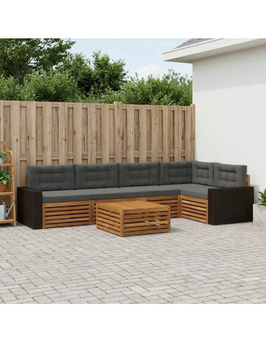 Set di divani da esterno 6 pcs Naturale e Antracite