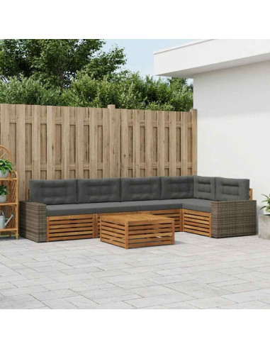 Set di divani da esterno 6 pcs Naturale e Antracite