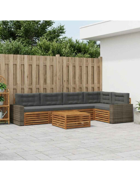 Set di divani da esterno 6 pcs Naturale e Antracite