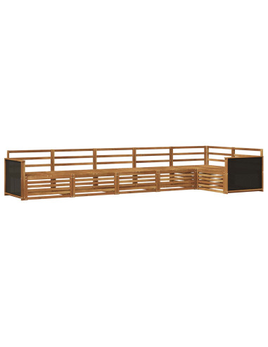 Set di divani da esterno 6 pcs Naturale 406 x 168,5 x 73 cm