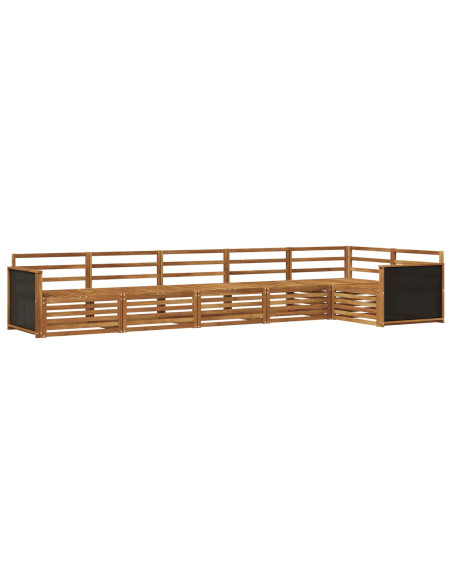 Set di divani da esterno 6 pcs Naturale 406 x 168,5 x 73 cm