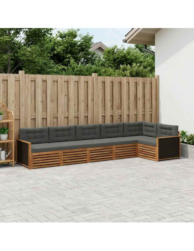 Set di divani da esterno 6 pcs Naturale e Antracite
