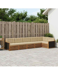 Set di divani da esterno 6 pcs Naturale e Beige