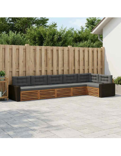 Set di divani da esterno 6 pcs Naturale e Antracite