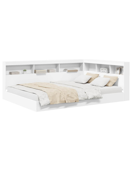 Letto Libreria Bianco 140 x 200 cm Legno multistrato