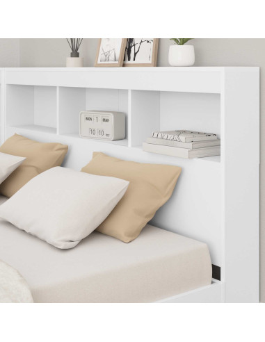 Letto Libreria Bianco 140 x 200 cm Legno multistrato